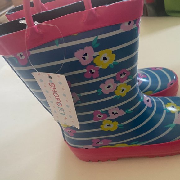 K KomForme Girls kids Boots RainBoots Rubber - Picture 11 of 13